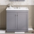 Nuie Classique Floor Standing 2-Door Vanity Unit with Traditional Basin 800mm Wide Satin Grey - 3 Tap Hole | Thumbnail Image