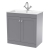 Nuie Classique Floor Standing 2-Door Vanity Unit with 1TH Stone Basin 800mm Wide - Satin Grey | Thumbnail Image