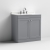 Nuie Classique Floor Standing 2-Door Vanity Unit with 3TH White Round Marble Top Basin 800mm Wide - Satin Grey