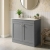 Nuie Classique Floor Standing 2-Door Vanity Unit with 3TH White Round Marble Top Basin 800mm Wide - Satin Grey