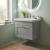 Nuie Classique Wall Hung 1-Drawer Vanity Unit with Basin 500mm Wide Satin Grey - 1 Tap Hole