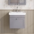 Nuie Classique Wall Hung 1-Drawer Vanity Unit with Basin 500mm Wide Satin Grey - 3 Tap Hole | Thumbnail Image