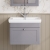 Nuie Classique Wall Hung 1-Drawer Vanity Unit with Basin 600mm Wide Satin Grey - 1 Tap Hole | Thumbnail Image