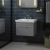 Nuie Classique Wall Hung 1-Drawer Vanity Unit with Basin 600mm Wide Satin Grey - 3 Tap Hole