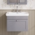 Nuie Classique Wall Hung 1-Drawer Vanity Unit with Basin 600mm Wide Satin Grey - 3 Tap Hole | Thumbnail Image