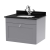 Nuie Classique Wall Hung 1-Drawer Vanity Unit with 1TH Black Marble Top Basin 600mm Wide - Satin Grey