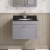 Nuie Classique Wall Hung 1-Drawer Vanity Unit with 1TH Black Marble Top Basin 600mm Wide - Satin Grey | Thumbnail Image