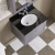 Nuie Classique Wall Hung 1-Drawer Vanity Unit with 1TH Black Marble Top Basin 600mm Wide - Satin Grey | Thumbnail Image