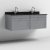 Nuie Classique Wall Hung 2-Drawer Vanity Unit with 1TH Black Marble Top Basin 1200mm Wide - Satin Grey