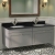 Nuie Classique Wall Hung 2-Drawer Vanity Unit with 1TH Black Marble Top Basin 1200mm Wide - Satin Grey