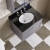 Nuie Classique Wall Hung 1-Drawer Vanity Unit with 3TH Black Marble Top Basin 600mm Wide - Satin Grey | Thumbnail Image