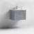 Nuie Classique Wall Hung 1-Drawer Vanity Unit with 1TH Minimalist Basin 600mm Wide - Satin Grey | Thumbnail Image