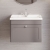 Nuie Classique Wall Hung 1-Drawer Vanity Unit with Traditional Basin 600mm Wide Satin Grey - 1 Tap Hole | Thumbnail Image