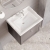 Nuie Classique Wall Hung 1-Drawer Vanity Unit with Traditional Basin 600mm Wide Satin Grey - 1 Tap Hole | Thumbnail Image