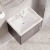 Nuie Classique Wall Hung 1-Drawer Vanity Unit with Traditional Basin 600mm Wide Satin Grey - 3 Tap Hole | Thumbnail Image