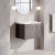 Nuie Classique Wall Hung 1-Drawer Vanity Unit with Traditional Basin 600mm Wide Satin Grey - 3 Tap Hole | Thumbnail Image