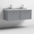 Nuie Classique Wall Hung 2-Drawer Vanity Unit with 1TH Grey Round Marble Top Basin 1200mm Wide - Satin Grey