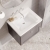Nuie Classique Wall Hung 1-Drawer Vanity Unit with 0TH Contemporary Basin 600mm Wide - Satin Grey | Thumbnail Image