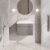 Nuie Classique Wall Hung 1-Drawer Vanity Unit with 0TH Contemporary Basin 600mm Wide - Satin Grey | Thumbnail Image