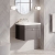 Nuie Classique Wall Hung 1-Drawer Vanity Unit with 0TH Contemporary Basin 600mm Wide - Satin Grey | Thumbnail Image