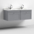 Nuie Classique Satin Grey 1200mm Wall Hung Vanity Unit with White Marble Top Basin
