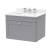 Nuie Classique Wall Hung 1-Drawer Vanity Unit with 3TH White Round Marble Top Basin 600mm Wide - Satin Grey
