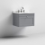 Nuie Classique Wall Hung 1-Drawer Vanity Unit with 3TH White Round Marble Top Basin 600mm Wide - Satin Grey