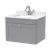 Nuie Classique Wall Hung 1-Drawer Vanity Unit with 1TH White Square Marble Top Basin 600mm Wide - Satin Grey