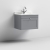 Nuie Classique Wall Hung 1-Drawer Vanity Unit with 1TH White Square Marble Top Basin 600mm Wide - Satin Grey
