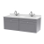Nuie Classique Wall Hung 2-Drawer Vanity Unit with 1TH White Square Marble Top Basin 1200mm Wide - Satin Grey