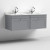 Nuie Classique Wall Hung 2-Drawer Vanity Unit with 1TH White Square Marble Top Basin 1200mm Wide - Satin Grey