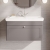 Nuie Classique Wall Hung 1-Drawer Vanity Unit with Basin 800mm Wide Satin Grey - 1 Tap Hole | Thumbnail Image