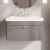 Nuie Classique Wall Hung 1-Drawer Vanity Unit with Basin 800mm Wide Satin Grey - 3 Tap Hole | Thumbnail Image