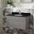 Nuie Classique Wall Hung 1-Drawer Vanity Unit with 1TH Black Marble Top Basin 800mm Wide - Satin Grey