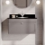 Nuie Classique Wall Hung 1-Drawer Vanity Unit with 1TH Black Marble Top Basin 800mm Wide - Satin Grey | Thumbnail Image