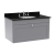 Nuie Classique Wall Hung 1-Drawer Vanity Unit with 3TH Black Marble Top Basin 800mm Wide - Satin Grey