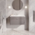 Nuie Classique Wall Hung 1-Drawer Vanity Unit with 1TH Minimalist Basin 800mm Wide - Satin Grey | Thumbnail Image