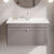 Nuie Classique Wall Hung 1-Drawer Vanity Unit with Traditional Basin 800mm Wide Satin Grey - 1 Tap Hole | Thumbnail Image