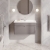 Nuie Classique Wall Hung 1-Drawer Vanity Unit with Traditional Basin 800mm Wide Satin Grey - 1 Tap Hole | Thumbnail Image