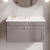 Nuie Classique Wall Hung 1-Drawer Vanity Unit with Traditional Basin 800mm Wide Satin Grey - 3 Tap Hole | Thumbnail Image