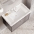 Nuie Classique Wall Hung 1-Drawer Vanity Unit with Traditional Basin 800mm Wide Satin Grey - 3 Tap Hole | Thumbnail Image