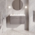 Nuie Classique Wall Hung 1-Drawer Vanity Unit with Traditional Basin 800mm Wide Satin Grey - 3 Tap Hole | Thumbnail Image