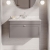 Nuie Classique Wall Hung 1-Drawer Vanity Unit with 1TH Grey Marble Top Basin 800mm Wide - Satin Grey | Thumbnail Image