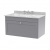 Nuie Classique Wall Hung 1-Drawer Vanity Unit with 3TH Grey Marble Top Basin 800mm Wide - Satin Grey