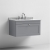 Nuie Classique Wall Hung 1-Drawer Vanity Unit with 3TH Grey Marble Top Basin 800mm Wide - Satin Grey