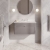 Nuie Classique Wall Hung 1-Drawer Vanity Unit with 3TH Grey Marble Top Basin 800mm Wide - Satin Grey | Thumbnail Image