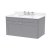 Nuie Classique Wall Hung 1-Drawer Vanity Unit with 3TH White Round Marble Top Basin 800mm Wide - Satin Grey