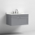 Nuie Classique Wall Hung 1-Drawer Vanity Unit with 3TH White Round Marble Top Basin 800mm Wide - Satin Grey