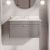 Nuie Classique Wall Hung 1-Drawer Vanity Unit with 3TH White Round Marble Top Basin 800mm Wide - Satin Grey | Thumbnail Image