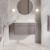 Nuie Classique Wall Hung 1-Drawer Vanity Unit with 3TH White Round Marble Top Basin 800mm Wide - Satin Grey | Thumbnail Image